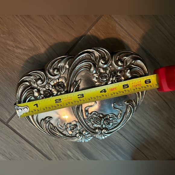 Vintage Eleanor Claire silver plated hinged trinket jewelry box - Picture 14 of 16